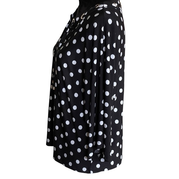 CHICOS BLACK & WHITE POLKA DOT 3/4 SLEEVE BLOUSE SZ SM - Picture 4 of 12
